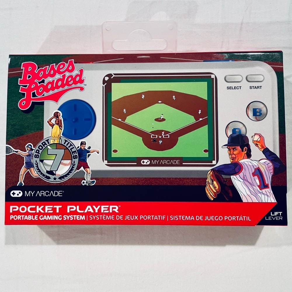 New Bases Loaded Pocket Player Video Game Handheld Baseball My Arcade 7 Games